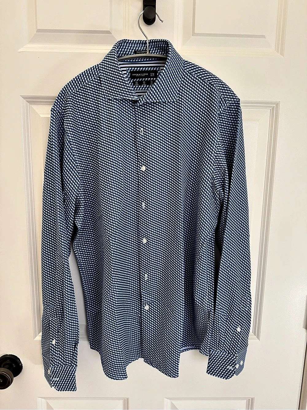 Denim & Flower Men's Cotton Geometric Shirt Size Medium Like New